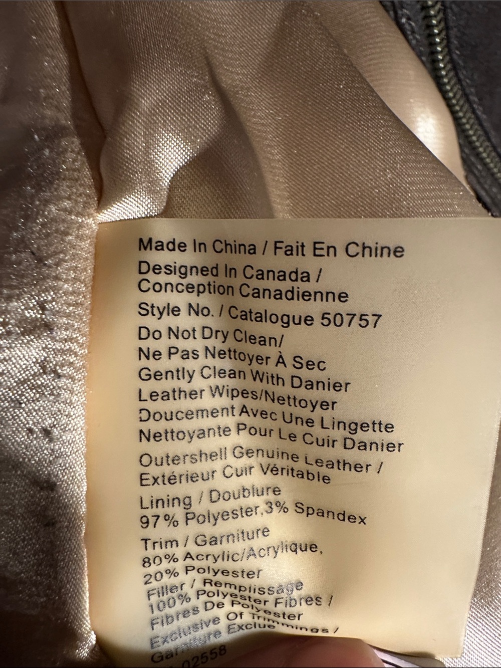 Danier Brown real genuine Leather Snap-Front Jacket with Love Horse inside - Picture 9 of 10